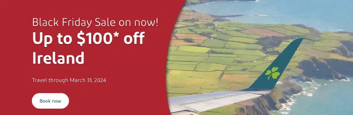 A screenshot of Aer Lingus Black Friday deals.
