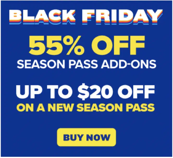 Screenshot of SixFlags Black Friday deals ad.