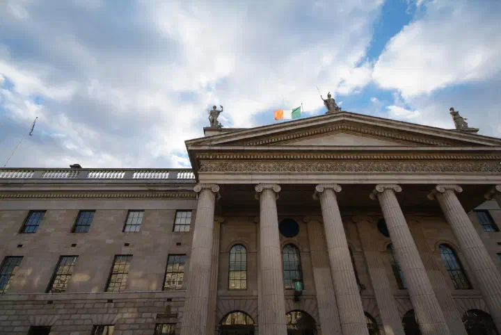 Perspective of the General Post Office building, Dublin.
